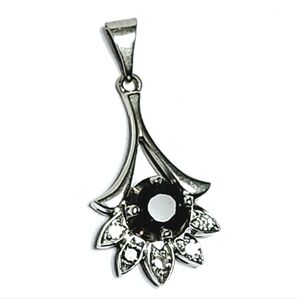 0.50 ct Sapphire Diamond 10K Gold Pendant